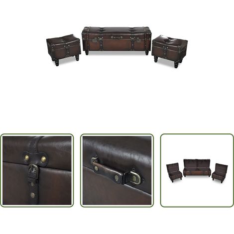vidaXL Stauraum - Sitztruhen-Set 3 Stk. Braun (1/5)