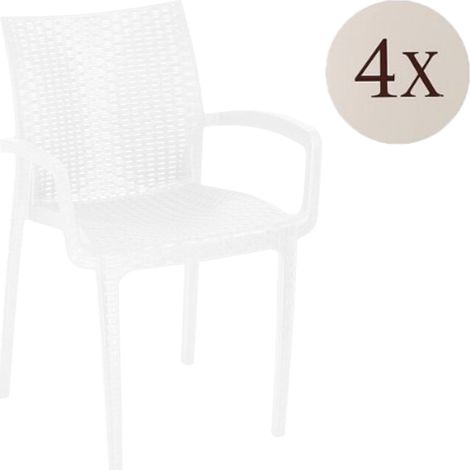 Set di Sedie Buono, 4 Sedie, Impilabile Made in Italy, Bianco