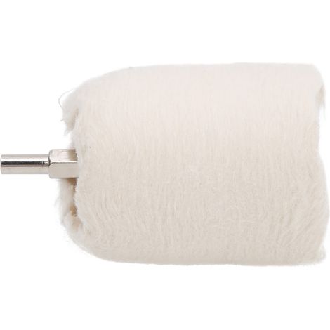 Meule de polissage cylindrique en tissu blanc 60mm, outil de ponçage pour perceuse électrique avec manche, lot abrasif de finition (1/5)