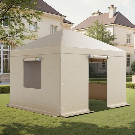 VEVOR Copertura Invernale per Gazebo, per Gazebo Rigidi da 3,09 x 3,69 m, Copertura per Tutte le Stagioni con Pareti Laterali e Finestre in Rete, per Ripari Chiusi, Gazebo non Inclusi