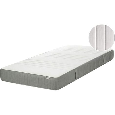 Foam Mattress White and Grey EU Small Single Size Firm Zippered Removable Polyester Cover Bedroom Accessories FLEX 7 PLUS (1/5)