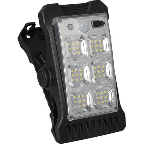 Lampe solaire LED (lightA) pour jardin, extérieur, à pince, avec détecteur de mouvement, 3 modes d'éclairage, étanche, pour clôture, rue ou aménagement paysager. (1/5)