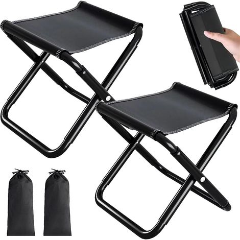 Campinghocker, 2er-Pack Outdoor-Klapphocker 30 cm, Tragbare Klapphocker, Kompakte Klapphocker, Klappbare Campinghocker, Für Camping, Angeln, Reisen (1/2)