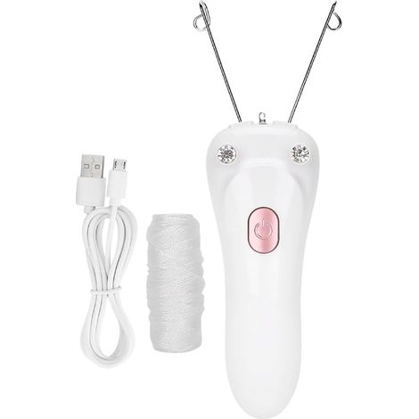 Épilateur Électrique en Fil de Coton, Femme Filetage Enfileur Visage Machine Cheveux Charge USB Threading Rasoir Beauté Dispositif Lèvres Jambe LED Sourcils Enlever Poils Joues Bras Menton (1/5)