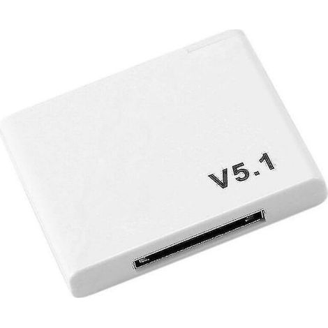 Ricevitore audio Bluetooth 5.1 a 30 pin. Adattatore per musica wireless A2DP. Bianco. (1/5)