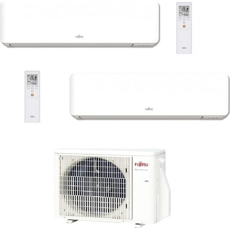 Atlantic Fujitsu – Pack climatiseur réversible bisplit 4kW – 2 unités intérieures 2000W A+++ – DC Inverter – Pour 2 pièces jusqu'à 40m²