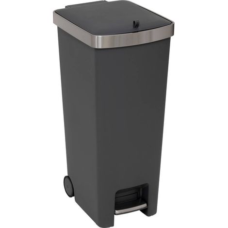 Papelera de pedal slim 45l gris - 5five