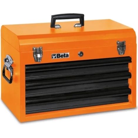 Beta – Servante d'atelier roulante 3 tiroirs – Compartiment supérieur 505x256x60 mm – Verrouillage centralisé – Guides à billes télescopiques (1/3)