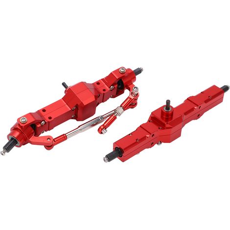 Kit d'essieux avant et arrière en aluminium rouge pour voiture radiocommandée WPL C14 C24 1/16 (1/5)