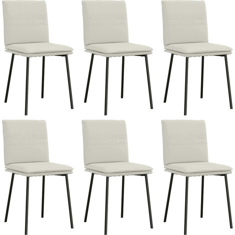 Maison Exclusive - Esszimmerstühle 6 Stk. Creme Samt