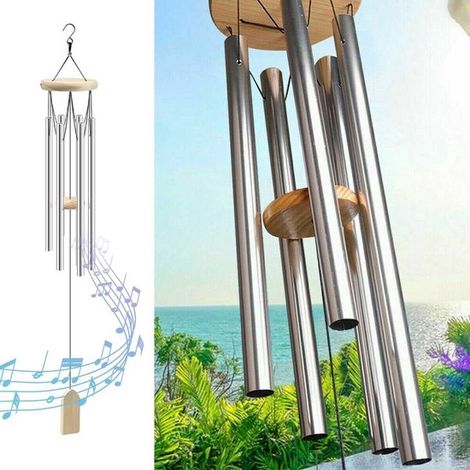 Carillon éolien, grande cloche d'église au son grave, 6 tubes, décoration extérieure pour jardin et maison (1/5)