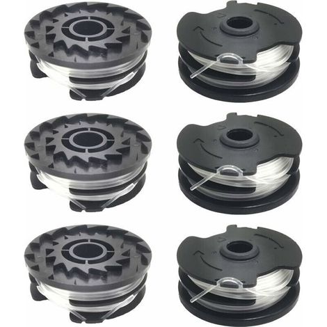 Lot de 6 bobines de fil de rechange pour coupe-bordure – Nylon copolymère 1,6 mm – Design en spirale pour coupe efficace (1/4)
