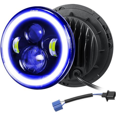 x 7-Zoll-LED-Scheinwerfer, 50 W, 4500 lm, 4 Modi (Tagfahrlicht, blau/weiß), für Jeep Wrangler, Hummer 4x4 (1/5)