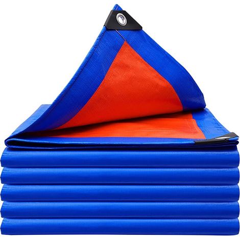 Bâche de Protection 200 x 200 cm Résistante Aux Déchirures UV Intempéries Bâche pour Bois de Chauffage avec Œillets pour Jardin, Voitures, Piscines, Bateaux, Camping, Bleu (1/5)