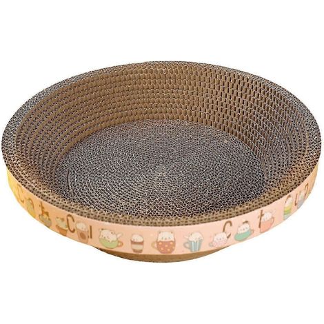 Katzenkratzbrett in Schalenform, geräumig für Kätzchen, kleine, mittlere und große Katzen-40cmx40cmx9cm (1/5)