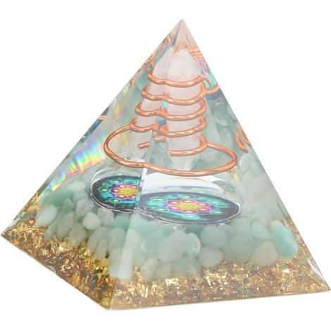 Pyramide Orgonite 6cm pour Guérison Énergétique Positive, Pyramide en Cristal de Méditation (1/5)