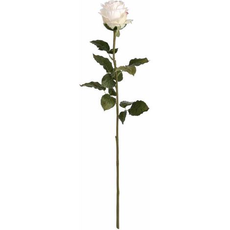 Traditional Rose Artificial Flower - Fabric/Plastic - L9 x W9 x H71 cm - White