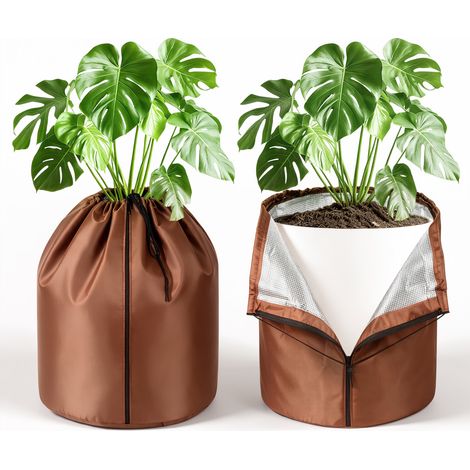Jiubiaz 2er Winterschutz für Pflanzen 70x65 cm Braun für Kübelpflanzen und Sträucher (1/5)