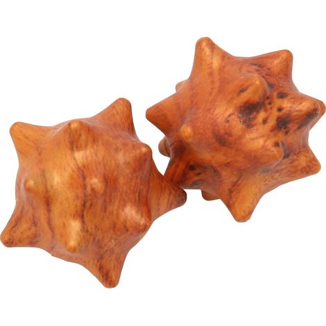 Lot de 2 balles de massage en bois texturées à picots pour la paume des mains, idéales pour les personnes âgées. (1/5)
