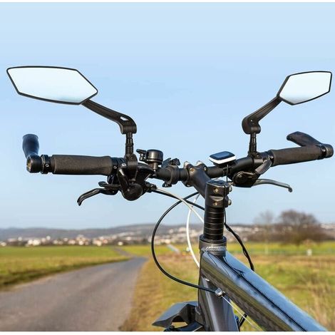 Rétroviseur vélo, Rétroviseur trottinette électrique, Rétroviseur vélo électrique universelle haute qualité réglable 360° (1 paire) (1/5)