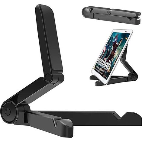 Support Tablette Bureau, Réglables Support Portable Porte Tablette pour iPad Samsung Galaxy et Kindle Fire Tablettes, Support Téléphone Bureau pour iPhone 16 14 15 Pro Max (1/5)