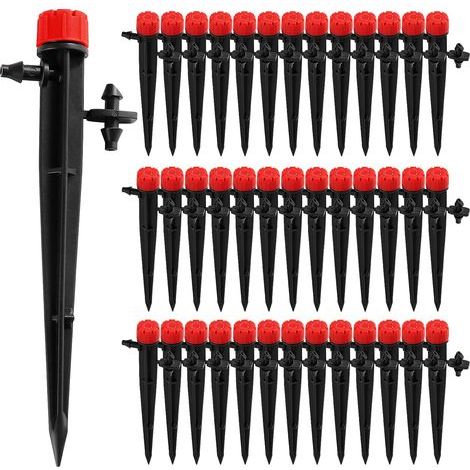 Pack of 40 8-hole garden sprinklers, drip irrigation system, 4/7" hose, red, 13 cm (1/5)