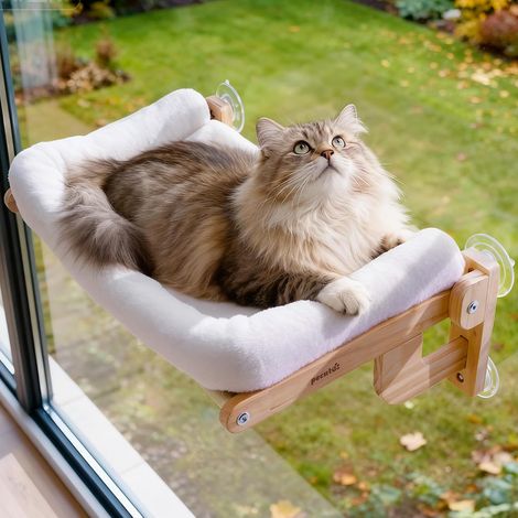 Hamac Chat Fenetre Pliable 66×39 cm, Coussin Moelleux, Jusqu'à 18 kg (1/5)