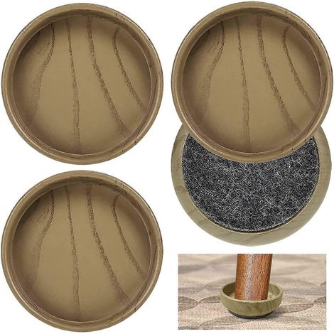 Roulettes de sol antidérapantes en feutre, 60 mm (2,4 pouces), pour pieds de meubles, pieds de chaises, sols en bois et stratifiés, lot de 4. (1/4)