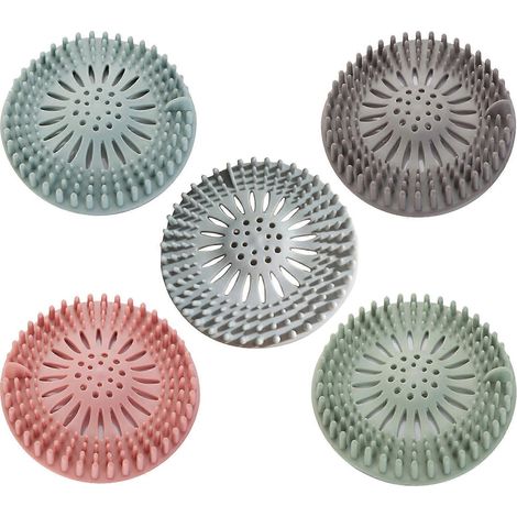 Cache-cheveux rond en silicone pour évier, crépine d'évier, bouchon de baignoire/douche, filtre de cuisine