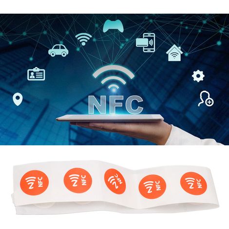 Carte/autocollant NFC compatible avec TagMo et Amiibo, 504 octets de mémoire, entièrement programmable, rouge. (1/5)