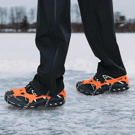 Eiskrallen für Schuhe mit 10 Spikes Orange S