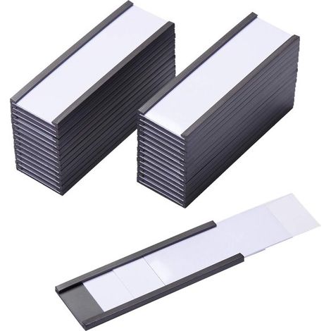 Étiquettes magnétiques - 30 pièces - Barre magnétique pour tableau blanc - 50 x 25 mm - Porte-étiquettes transparent - Porte-étiquettes - Porte-étiquettes de prix (1/5)