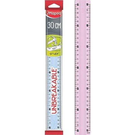 Regla de estudio MAPED de 30 cm - Irrompible y flexible