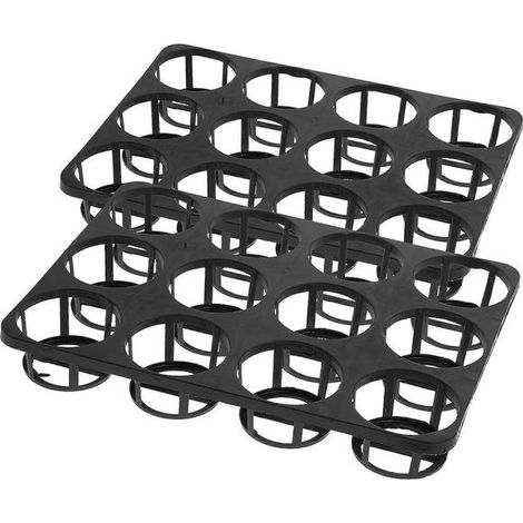 Filiyano-Plateau de culture à 12 trous pour la plantation, 2 supports de jardin noirs (1/2)