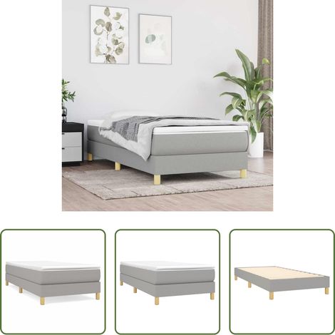 Sommeil - Cadre de lit gris clair 80x200 cm tissu (1/5)