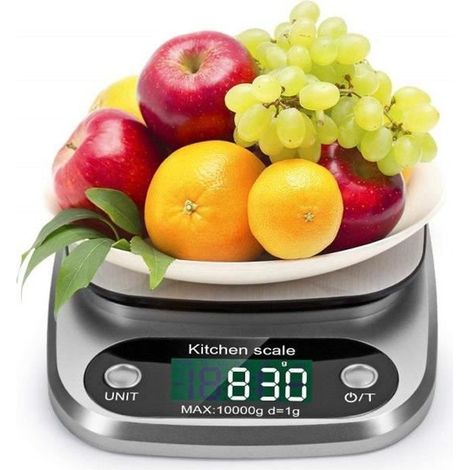 Balance de Cuisine - ZGEER - Electronique - 10kg/1g - LCD Display - Argent (1/4)