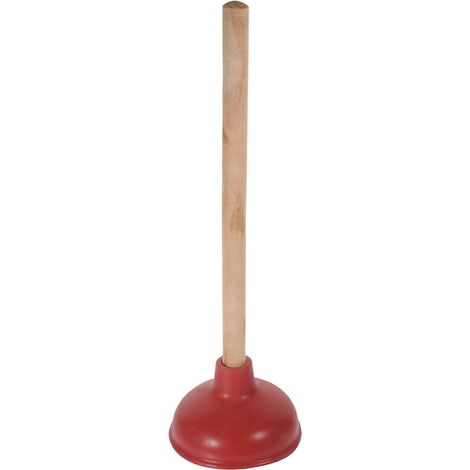 Ventouse de toilette robuste avec manche en bois, ventouse portable pour salle de bain à domicile (1/5)