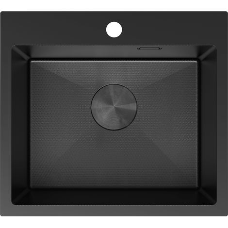 Mexen Solix Edelstahlspüle 1-fach 500 x 450 mm, schwarz HC - 6402501000-70HC (1/5)
