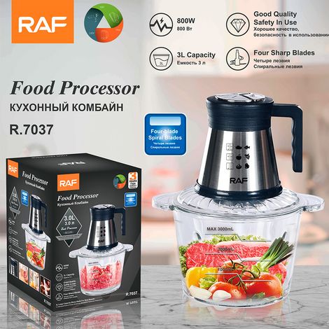 Hachoir à viande multifonctionnel aux normes européennes - Appareil ménager - Robot culinaire - Hachoir à viande en acier inoxydable - Robot pour aliments pour bébés - 3 L (1/5)