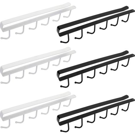 Lot de 6 cintres pour ustensiles sous armoire sans perage, support suspendu pour objets légers (1/5)