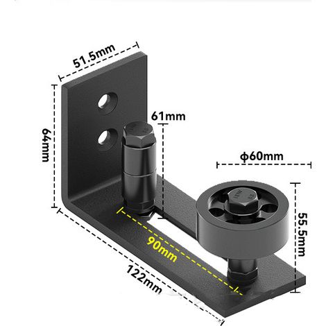 Guide De Plancher 8 En 1 De Porte Coulissante Réglable Au Sol Mur/bas Kit - Noir (1/5)