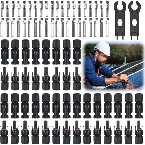 22 paires de connecteurs étanches IP67 pour panneaux solaires avec clés, kit de connecteurs pour câbles solaires 2,5 mm²/4 mm²/6 mm² (1/5)