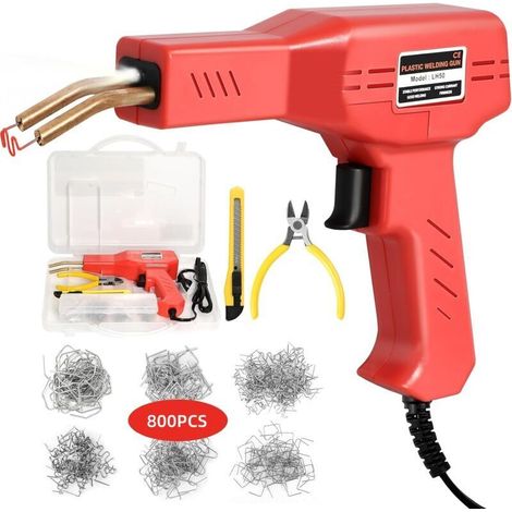 Soudage plastique Machine,Réparation de Pistolet de Soudeur, 800 PCS agrafeuse Chaud, Kit de Réparation de Pare-chocs de Voiture (1/4)