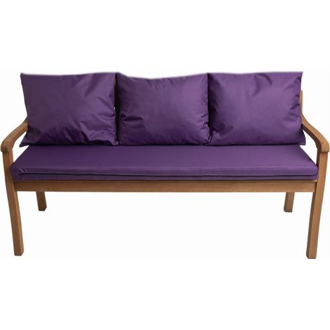 Coussins pour banc extérieur 140x60x7/3x50x56cm, Coussins pour Banquette de jardin Violet, Coussins pour banc 3 places, Coussin pour balancelle (1/5)
