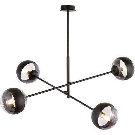 Lampadario Contemporaneo Udden Acciaio Nero 4 Luci E14 (1/5)