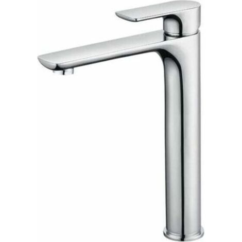 Mitigeur Lavabo Design à Bec Haut Grand Robinet Salle de Bain Chromé avec Mousseur Démontable Robinet de Lavabo en Laition Robinet haut salle bain (1/4)