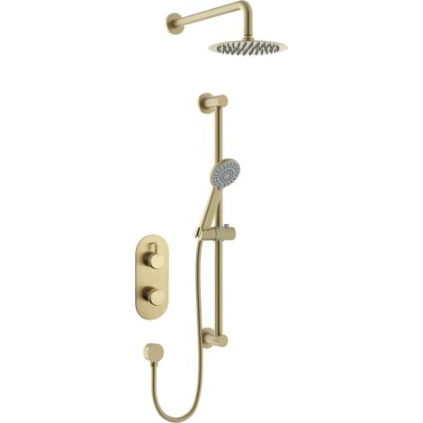 Bristan Molida Brushed Brass Concealed Dual Control Shower Pack