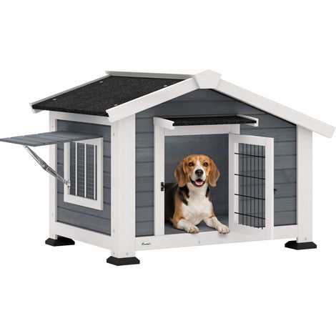 Niche extérieure en bois pour chien, 98 x 76 x 69,5 cm (1/5)