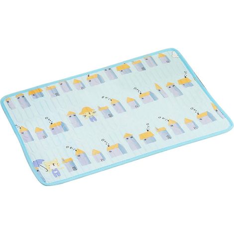 Tapis rafraîchissant pour chien, coussin rafraîchissant pour animal de compagnie, cadeau pour chien, tailles multiples disponibles (M – motif maison cartoon). (1/4)