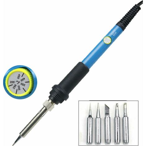 Soldering iron 60W 220V adjustable temperature soldering kit with 5 soldering heads (1/5)